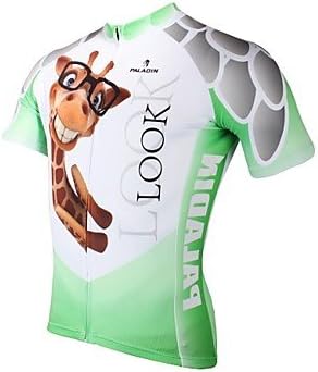 Ceiling Light's Men's Giraffe Spring and Summer Style 100% Polyester Short Sleeved Cycling Jersey