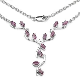 2.40 Carat Genuine Ruby .925 Silver Necklace by 