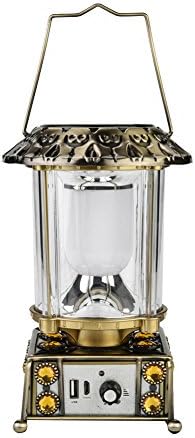 QIEN Camping Lantern Ultra Bright Outdoor Solar LED Camping Light with Cell Phone Charger USB Outlet for Camping Fishing Emergency Outages-Bronze