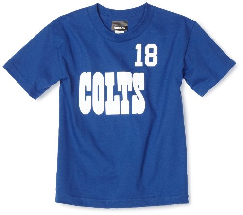 NFL Boys' Indianapolis Colts Peyton Manning 8-20 Name & Number Tee Shirt (Blue, Small)