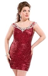 Short Applique Beaded Crystals Lace Sequined Crystal Chiffon/Taffeta/Tulle Bridesmaid Dress 