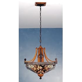 20 Inch Sq Mackintosh Rose Inverted Pendant Ceiling Fixture by Meyda