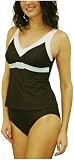 It Figures Women's Colorblock Empire Belted Tankini