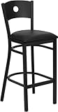 HERCULES™ Series Black Circle Back Metal Restaurant Bar Stool with Black  ....