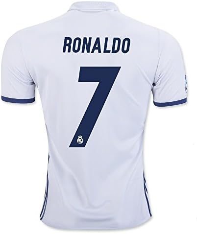 FS #7 Ronaldo Real Madrid Home/Away Kid Soccer Jersey &amp; Matching Shorts (Latest Season) (Youth M (for age 8-10), Home (White))