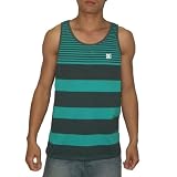 DC Mens Crew Neck Surf & Skate Sleeveless Shirt / Vest - Green & Grey
