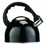 Premier Housewares 2.5 Litre Stainless Steel Whistling Kettle with Induction Base, 22 x 23 x 20 cm, Black  from Premier Housewares