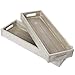 MyGift 16-Inch Rustic Wood Decorative Serving Trays with Cutout Handles, Set of 2