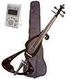 Music Basics Electric Violin Complete Kit with Free Tuner - Black 4/4 Full Size (VLN-E10-Black 4/4)