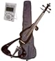 Music Basics Electric Violin Complete Kit with Free Tuner - Black 4/4 Full Size (VLN-E10-Black 4/4)
