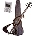 Music Basics Electric Violin Complete Kit with Free Tuner - Black 4/4 Full Size (VLN-E10-Black 4/4)