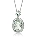 Sterling Silver 8.0ct. TGW Green Amethyst & CZ Rectangular Pendant