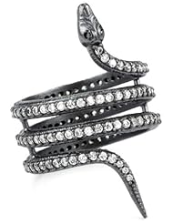 Azaara "Static" Rhodium Snake Ring