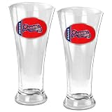 MLB Atlanta Braves Two Piece 19-Ounce Pilsner Glass Set