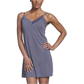 Intimo Women's Soft Knit Chemise with Lace