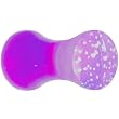 8 Gauge Purple Neon Glitter Saddle Plug