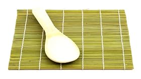 Helen Chen's Asian Kitchen Bamboo Sushi Mat with Paddle