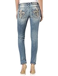 Apparel: Miss Me Jeans Womens Extended Sizes Light Wash Skinny Fortune Fluer De Lis (34)