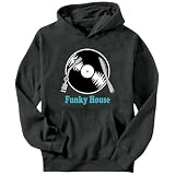 Funky House - Lp Music Mens Hoodie (Dark Silver, Sizes X-Small - XXX-Large)