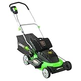 LAWNATRON GREEN 20-INCH 24-VOLT Cordless Electric Lawn Mower with Removable Battery with Mulch/Bag/Side Discharge Attachments / Battery Capacity Indicator/ ETL Quality & Safety Certified FREE SHIPPING