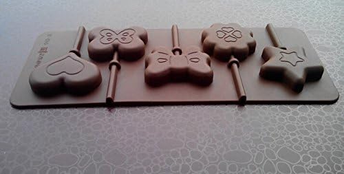 HSE New Fondant Moulds 5 Holes Lovely Creative Star And Heart Shaped 3D Silicone Bakeware Lollipop Mold