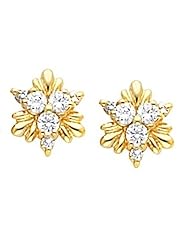 Pair of 18K Yellow Gold Diamond Earrings - 0.50 Ct. -- LIFETIME WARRANTY