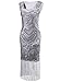 Vijiv Long Prom 1920s Vintage Fringe Sequin Art Nouveau Deco Flapper Dress