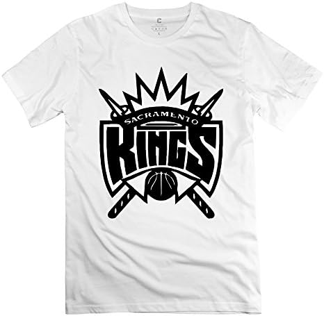 Male Crew Neck Sacramento Kings Black Logo T Shirt XXL White