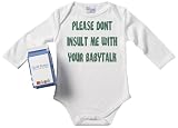 from Spoilt Rotten Spoilt Rotten - Dont Insult With Baby Talk Babygrows / Bodysuit Alternative Baby Clothes 100 Organic Sizes 0-6 months + in funky Milk Carton WHITE