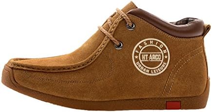 HTARCO Men's Velvet Sailing leather Fashion Casual Court Shoes(6.5D(M)US,chestnut)