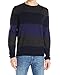Calvin Klein Sportswear Men's Merino Striped Color Blocked Crew Neck Sweater