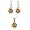 Certified Genuine Honey Amber and Sterling Silver Flaming Sun Set, 18"