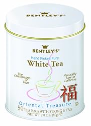 Bentley's Oriental Treasure White Tea, 50 Count Tins (Pack of 2)