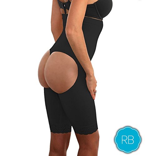 The Original Riverberry Butt Lifter & Tummy Control Boy Shorts, Full Length Black, Large/X-Large