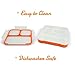 MunchBox Bento Lunch Box-Sleek Edition (Orange) Ultra-Slim Tray Style Leakproof 3-Compartment w/Air Tight Seal Microwavable-Dishwasher Friendly - for Kids & Adults.