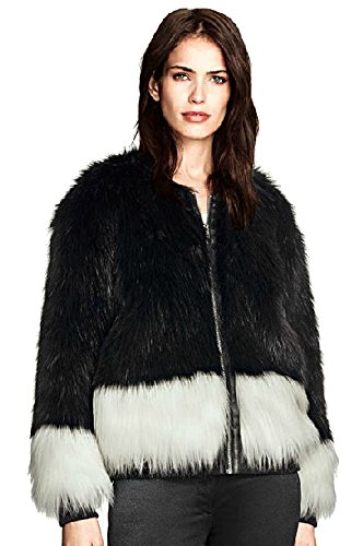 コート ブルゾン 毛皮 フェイクファー シンプル ワイルド モノトーン 黒白 ジャケット カジュアル レディース 秋物 冬物 可愛いスカーフ付き R459