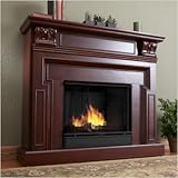 IMAGE OF Kristine Ventless Gel Fuel Fireplace Finish: Dark Mahogany