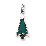 Sterling Silver Enameled Christmas Tree Charm