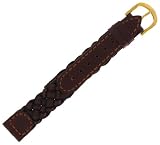 Hadley Roma Mens 19mm Braided Leather Woven Dark Brown Watch Band