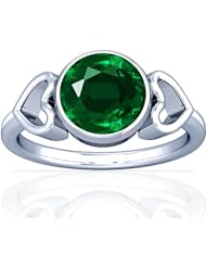 14K White Gold Round Cut Emerald Solitaire Ring (GIA Certificate)