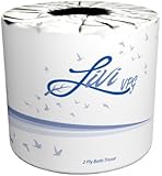 Solaris Paper 21547 Livi VPG Leaf Embossed Bath Tissue, 2 Ply, 4.09" x 3.75", 500 Sheets Per Roll, White (Pack of 80)