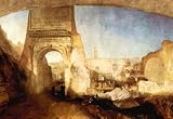 Professionally Framed Joseph Mallord Turner The Roman Forum for Mr Soane Museum Art Print Poster - 13x19 with RichAndFramous Black Wood Frame