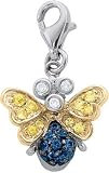 Bee Charm, 14K White Gold with Diamonds