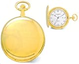Pocket Watch - 14k Gold - plated Black Numerals White Dial with Date Pocket Watch - B000AYN6DO