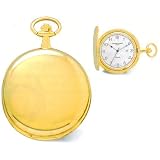 Pocket Watch - 14k Gold-plated Black Numerals White Dial with Date Pocket Watch by Goldfinger