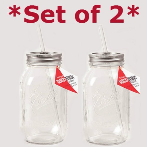 Red Nek Guzzler Drinking Jar, 32oz - Set of 2