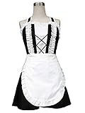 TOMSUIT Cosplay Sleeveless Halter French Maid Adult Halloween Costumes, L