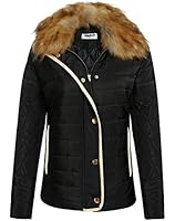 Zeagoo Women Fur Collar Quilted Winter Jacket Thick Warmer Outwear Down Coat