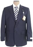 Ralph Lauren Mens Single Breasted 2 Button Navy Blue Pinstripe Wool Suit - Size 38S