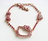 Sanrio Hello Kitty Rose Gold Plated Pink Rhinestones Bracelet Newest Collection -- We Have Large...